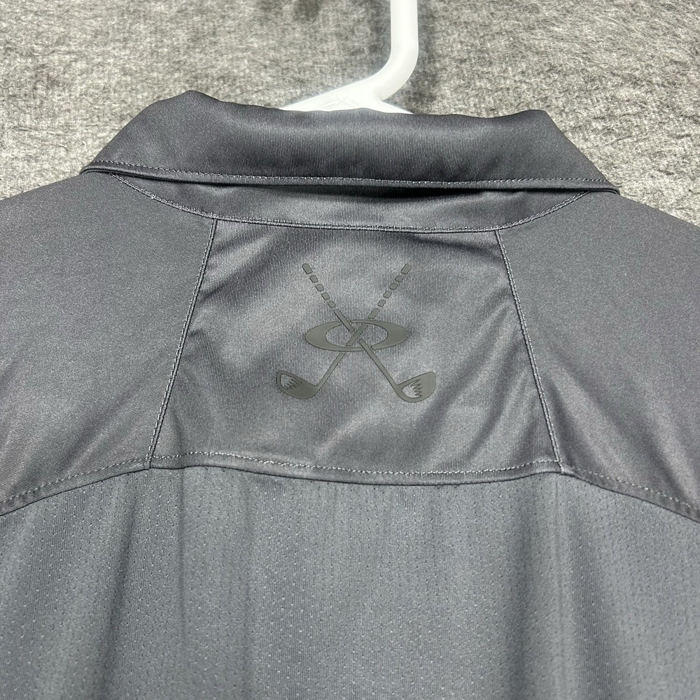 Oakley Polo Shirt Mens Medium Gray Camo Activewear Casual Travel Golf - Picture 12 of 13